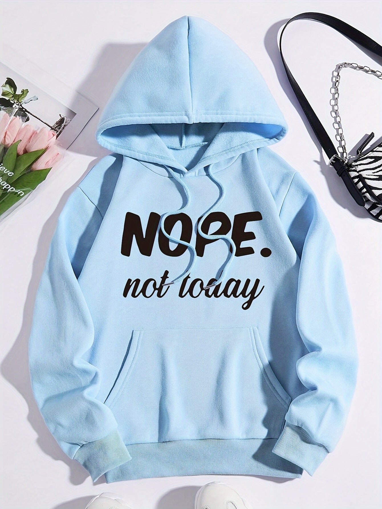 Stylish & Comfy 'Nope Not Today' Hoodie: Warm, Adjustable, Easy-Care - Ideal Fall/Winter Wear for Women