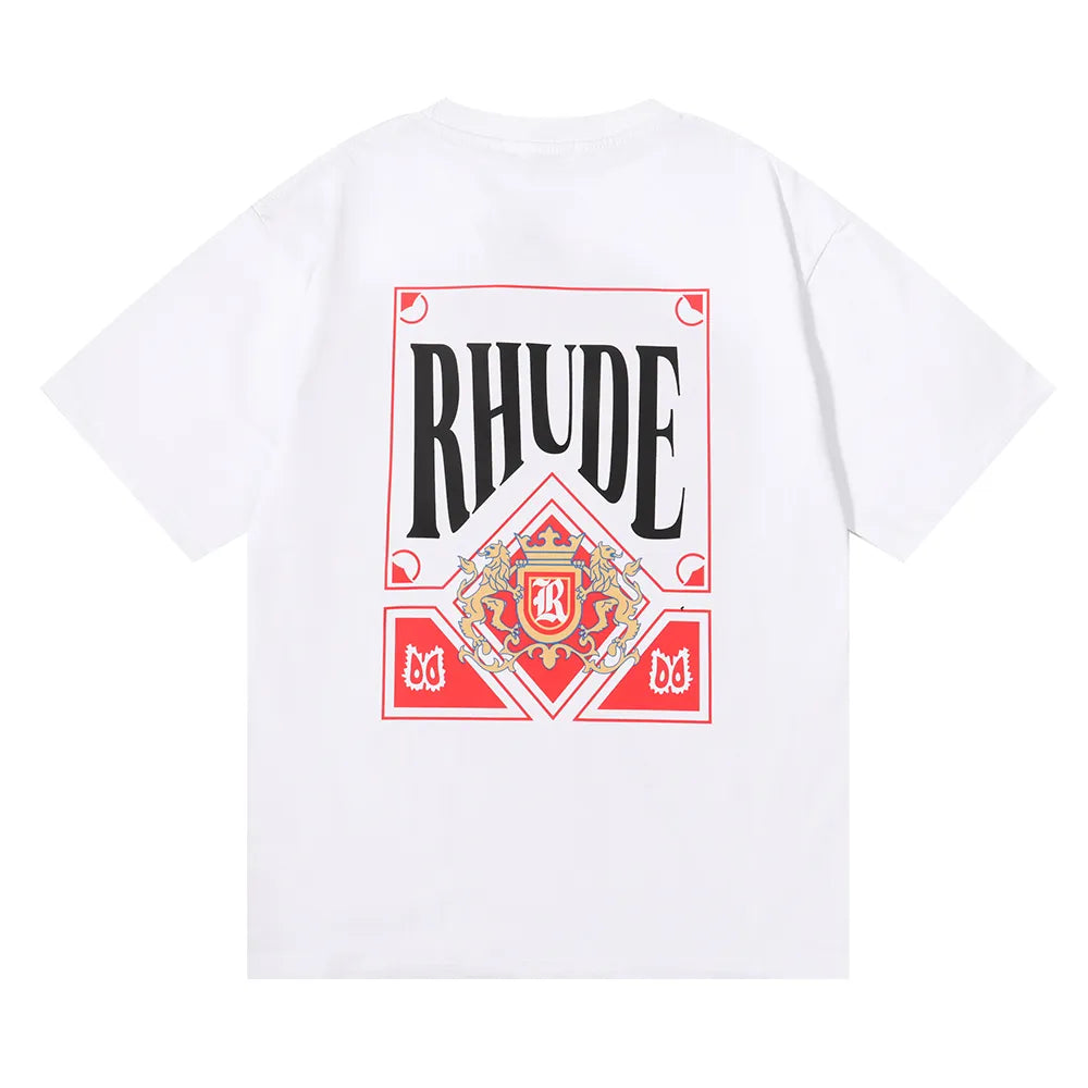 Spring Summer Rhude Shirt Man T Shirts Women Tees Skateboard Oversize Men Short Sleeve T-shirt Brand Men's T-shirts US SIZE S-XXL