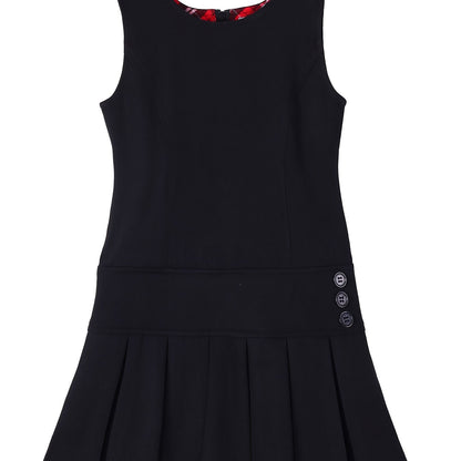 Stretchy School Uniform Dress for Girls - Sleeveless Pleated Hem Jumper with Comfortable Fit - Ideal for School Days and Special Occasions