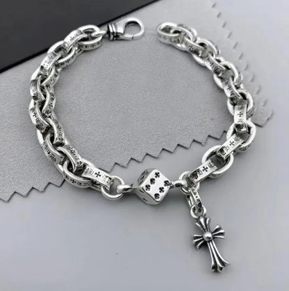 Designer Silver cross bracelets Bangle for men and women Luxury Brand trend personality punk cross style Lovers gift hip hop rock jewelry