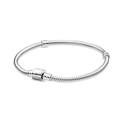 New S925 Sterling Sliver Color Basic Multiple Snake Bone Chain Bracelet For Women Gift Luxury Jewelry Fit Original Pandora Charm