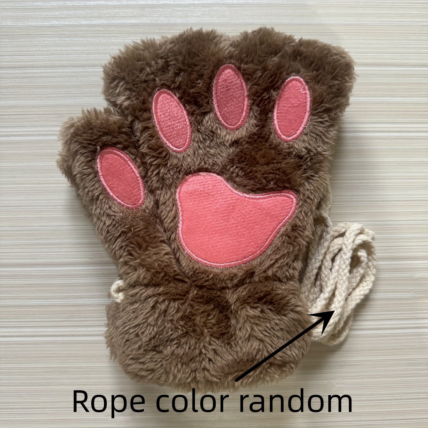 Cute Cat Claw Plush Gloves Stylish Thick Warm Half Finger Gloves Autumn Winter Soft Cozy Fuzzy Gloves