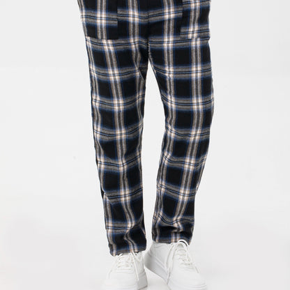 Men's Simple Style Plaid Pattern Casual Comfy Pants, Trendy Loose Stretchy Elastic Waist Home Pajamas Bottom, Suitable For Sleeping Home