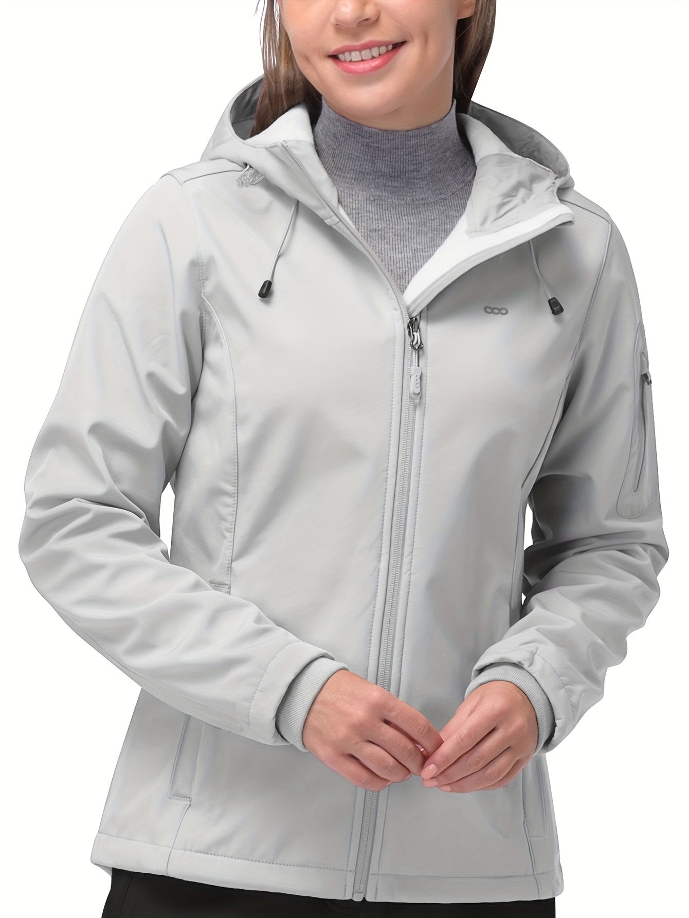 Waterproof Winter Sports Coat - Windproof Fleece Lined, Zipper Pocket, Breathable, Quick-Drying, Reflective, Long Sleeves, Sporty Design - Women's Activewear for Outdoor Activities, Hiking, Camping, Cycling, and Skiing