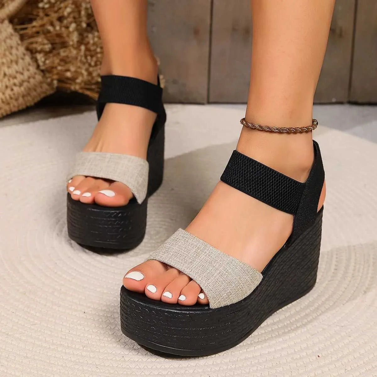 Dress Shoes Womens large foreign trade sandals new summer sponge cake wedge high heels thick soled waterproof platform H240527 6PZ0