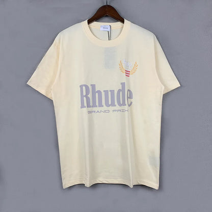 Spring Summer Rhude Shirt Man T Shirts Women Tees Skateboard Oversize Men Short Sleeve T-shirt Brand Men's T-shirts US SIZE S-XXL