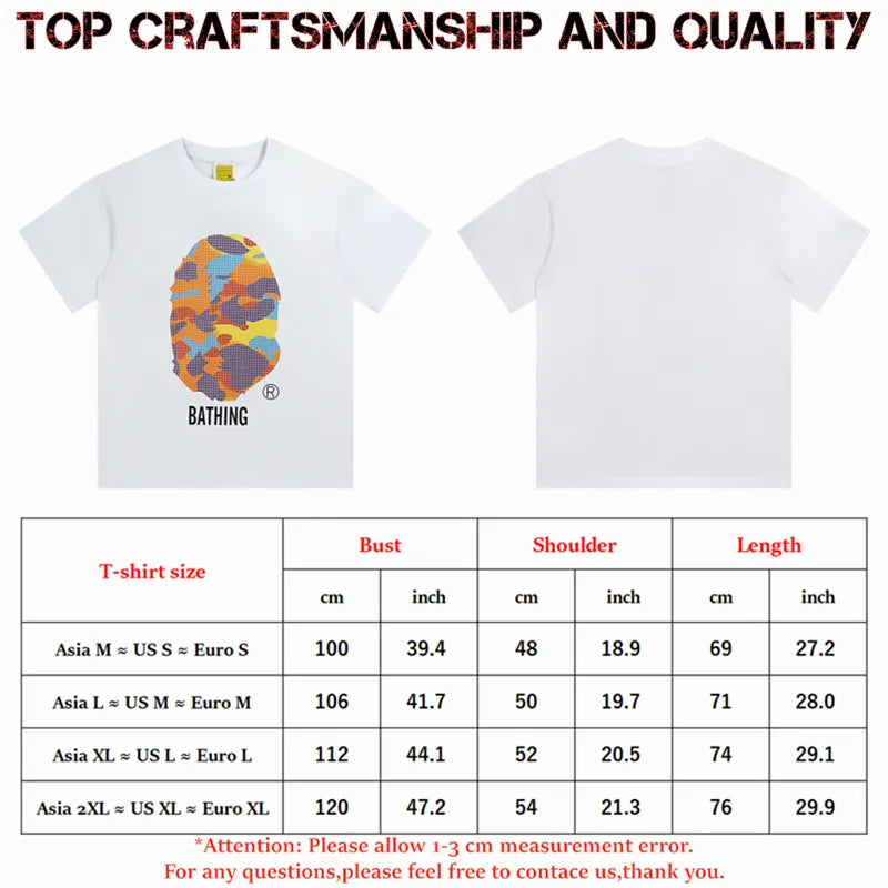 designer Mens T Shirts Top Craftsmanship mens womens Fashion tshirt Foam Print Short Sleeve Street Casual tees Cotton polo tshirts