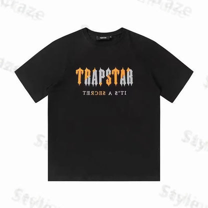 Trapstar Men's Tracksuits T Shirt Shorts 2-Piece Set Short Sleeve Beach Shorts Suits Fashion Letter Print Casual Running Walking Sports Suit S-3XL