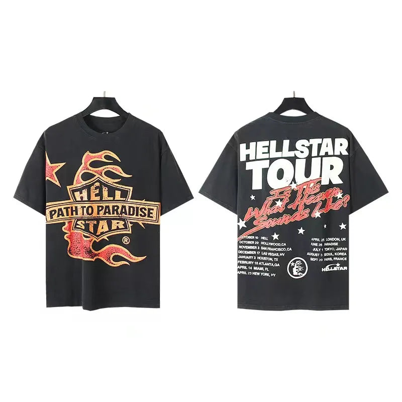 Hellstart Designer T Shirt Casual Hell Starr Cotton T-Shirt With Monogrammed Print Short Sleeve Top Hellstart Shirt Luxury Mens Hip Hop Clothing