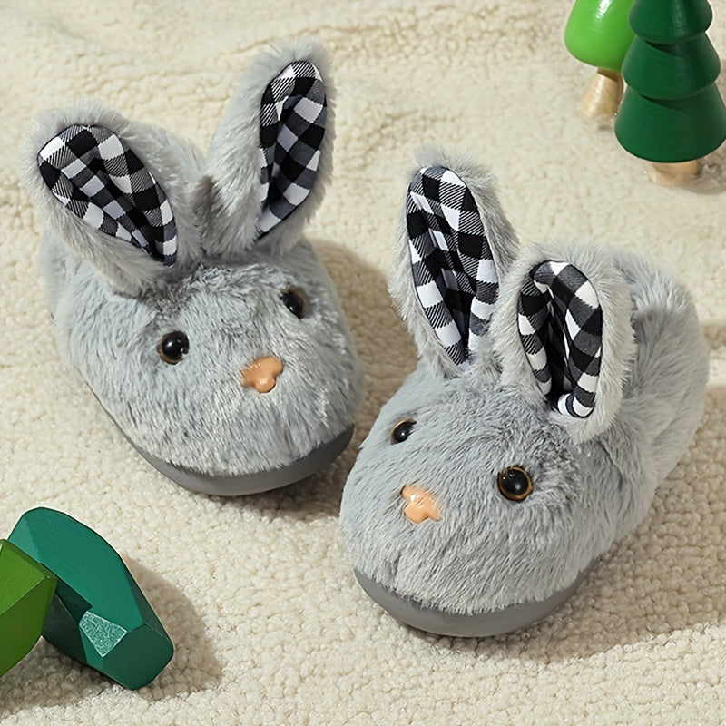 Girls' Adorable Bunny Fuzzy Slippers-Non-Slip Sole-Comfy Warm Indoor Footwear-Perfect for Chilly Seasons