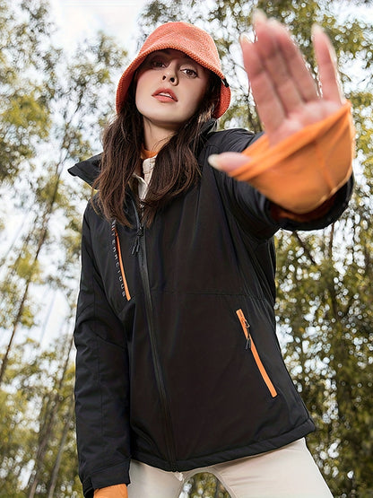 Womens Ultra-Durable Waterproof Hooded Jacket - Windproof, Insulated, Ideal for Outdoor Sports & Winter Adventures - Stylish, Comfortable Activewear