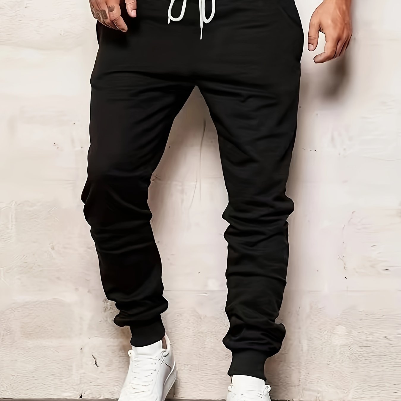 Mens Comfortable Loose Fit Joggers with Drawstring Waist - Durable Sweatpants for Casual Winter & Fall Running, Stylish Jogging - Elastic Sides Pockets for Active Outdoors