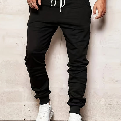 Mens Comfortable Loose Fit Joggers with Drawstring Waist - Durable Sweatpants for Casual Winter & Fall Running, Stylish Jogging - Elastic Sides Pockets for Active Outdoors