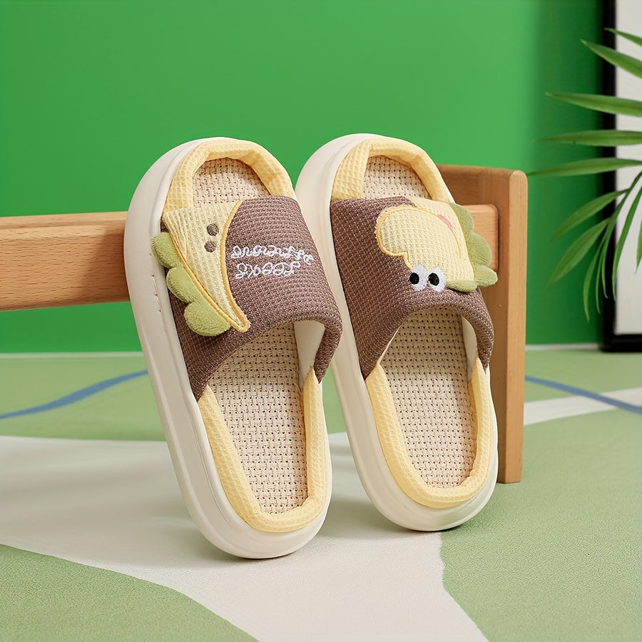 Youngsters's Dinosaur Linen Footwear - Comfortable, Non-Slip Thick Sole for All, Suitable for Indoor/Outdoor Activities