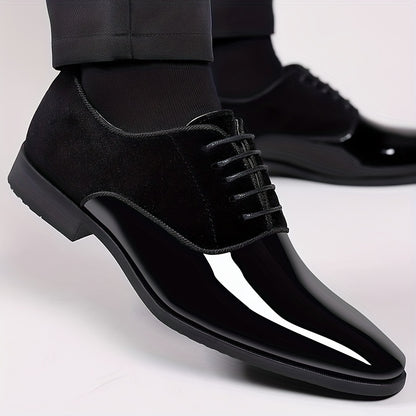 Mens Premium PU Leather Derby Shoes - Stylish & Versatile for Wedding, Party & Office - Perfect for Spring, Summer & Autumn