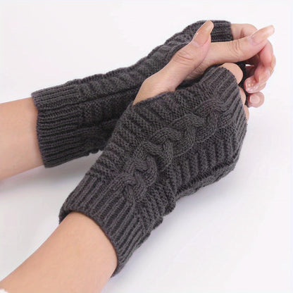 Thermal Fingerless Knit Long Gloves for Women - Soft, Warm, and Cozy Hand Warmers for Cold Winter Days - Fashionable Winter Accessories for Outdoor Activities