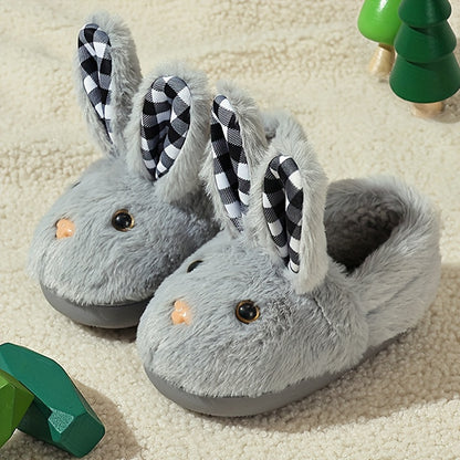 Girls' Adorable Bunny Fuzzy Slippers-Non-Slip Sole-Comfy Warm Indoor Footwear-Perfect for Chilly Seasons