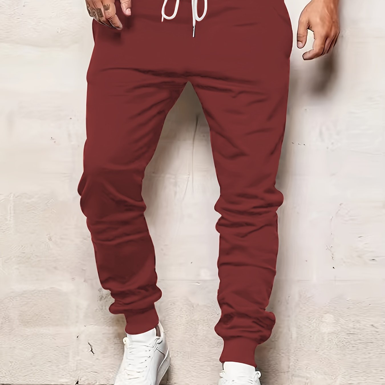 Mens Comfortable Loose Fit Joggers with Drawstring Waist - Durable Sweatpants for Casual Winter & Fall Running, Stylish Jogging - Elastic Sides Pockets for Active Outdoors