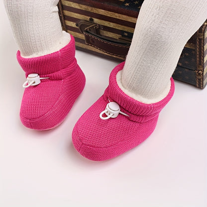 Children's Shoes Winter Thickened Fleece Warm Shoes Soft Sole Walking Shoes 6-9-12 Months Anti-slip Shoes