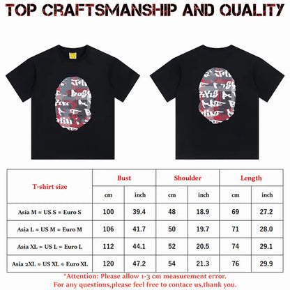 designer Mens T Shirts Top Craftsmanship mens womens Fashion tshirt Foam Print Short Sleeve Street Casual tees Cotton polo tshirts