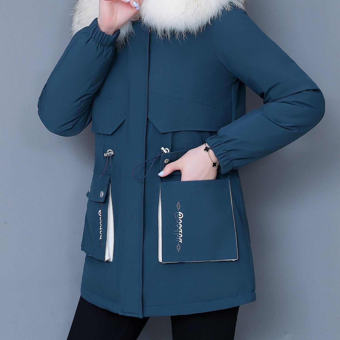 Long Padded Coat For Women, New Thickened Style With Hood, Loose Fit, Popular Jacket, Fashionable Parka Coat Suitable For Winter