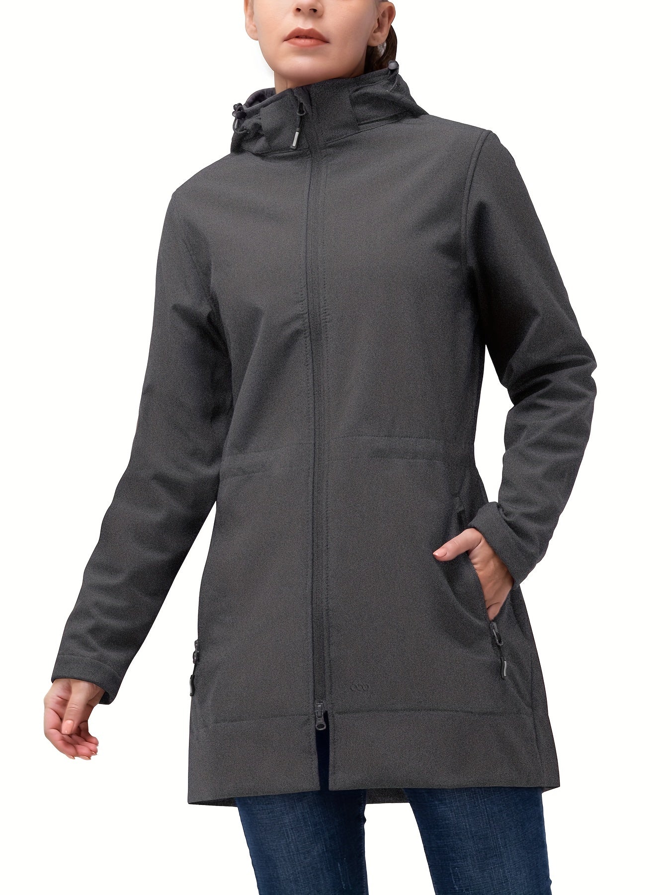 Womens Premium Waterproof Fleece Lined Hooded Jacket - All-Weather Windbreaker for Outdoor Adventures - Durable & Stylish, Long Insulated Protection