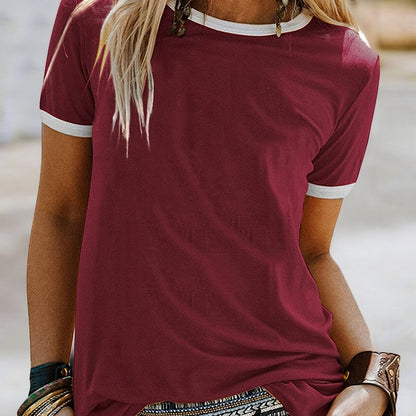 Womens Lightweight Crew Neck T-Shirt - Comfortable & Stylish Loose Fit - Versatile Summer Short Sleeve Top - Everyday Essential