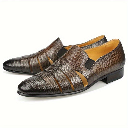 Mens Luxuriously Breathable Leather Dress Shoes - Premium Top Grain Cowhide, Ultra-Comfortable, Anti-Slip Rubber Sole, Stylish Casual Design - Ideal Daily Footwear for Men