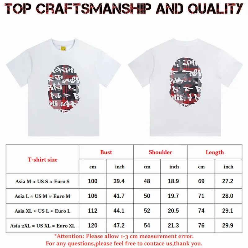 designer Mens T Shirts Top Craftsmanship mens womens Fashion tshirt Foam Print Short Sleeve Street Casual tees Cotton polo tshirts