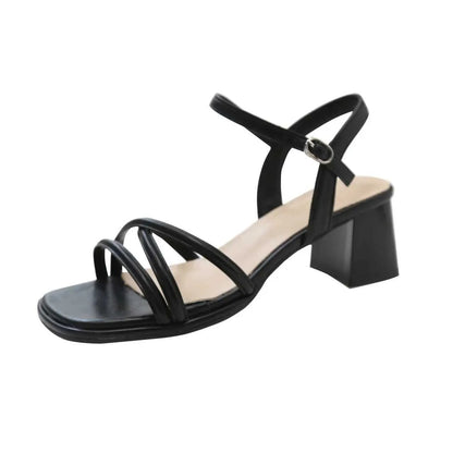 Dress Shoes Womens Sandals Summer Footwear High Heels Luxury Designer Shoes Block Heel Low and Elegant Casual Medium Dresses on Offer Black H240521