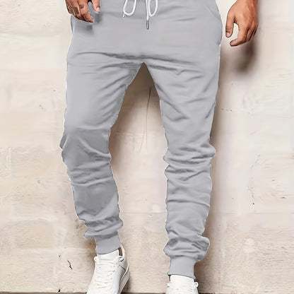 Mens Comfortable Loose Fit Joggers with Drawstring Waist - Durable Sweatpants for Casual Winter & Fall Running, Stylish Jogging - Elastic Sides Pockets for Active Outdoors