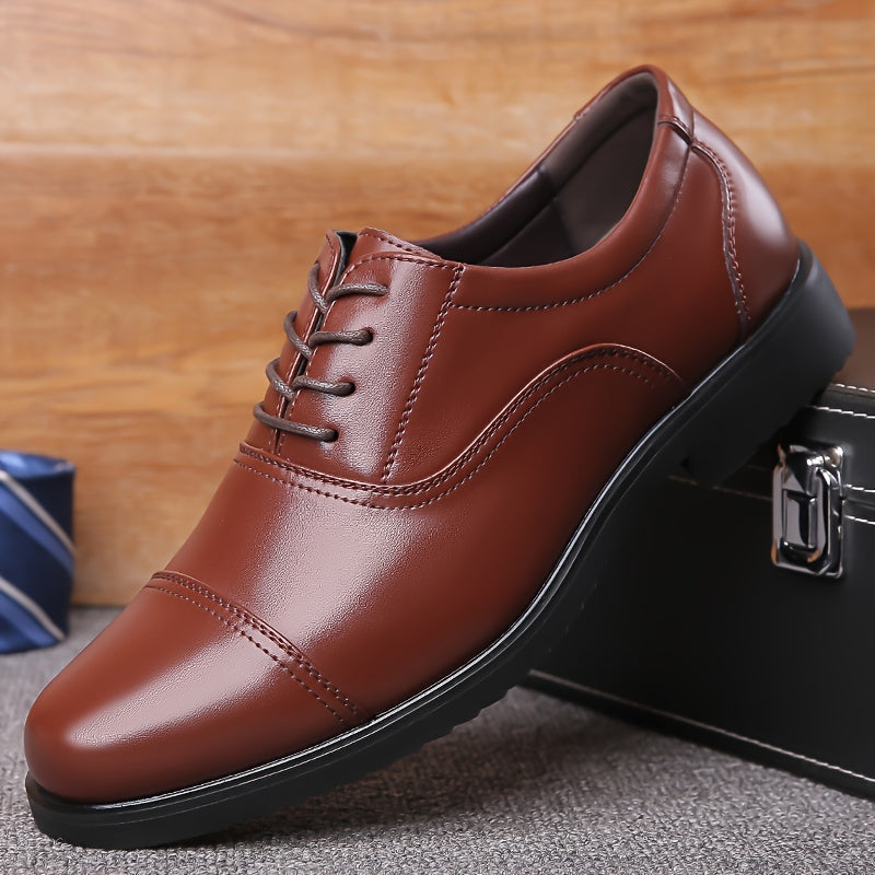 Classic Men's Formal Oxford Shoes - Durable Rubber Sole, Elegant Superfine Upper, Lace-up, for Wedding & Business