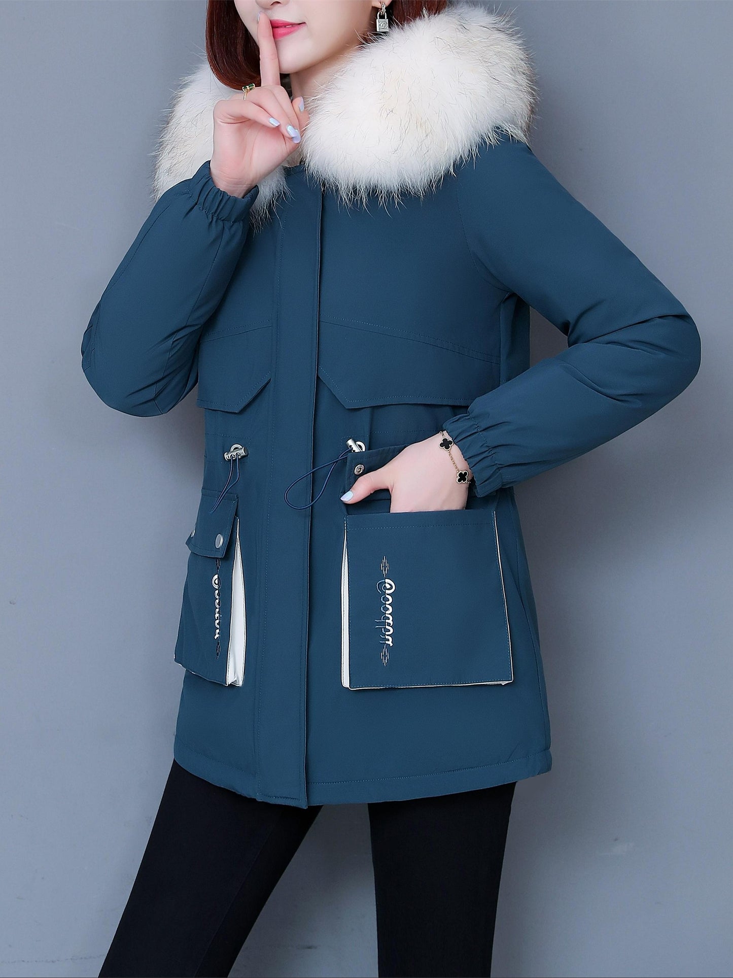 Long Padded Coat For Women, New Thickened Style With Hood, Loose Fit, Popular Jacket, Fashionable Parka Coat Suitable For Winter