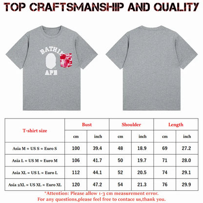 designer Mens T Shirts Top Craftsmanship mens womens Fashion tshirt Foam Print Short Sleeve Street Casual tees Cotton polo tshirts