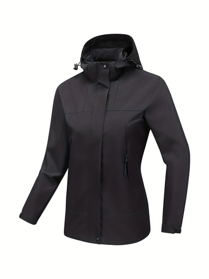 Womens Waterproof Hiking Jacket - Durable & Breathable Sport Style - Lightweight Hooded Outerwear for Outdoor Adventures & Casual Wear