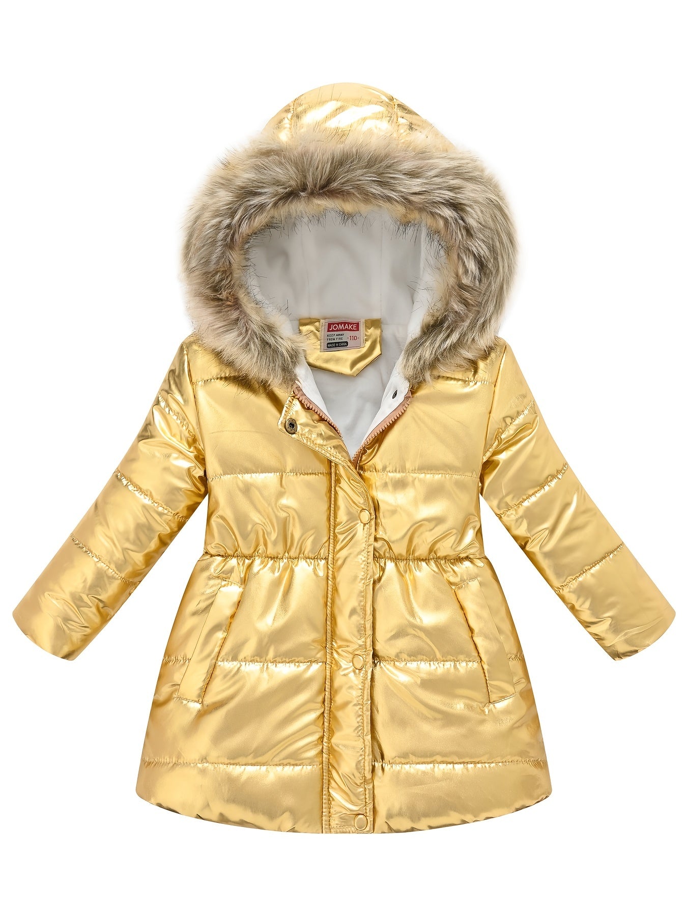 Girls' Adorable Thickened Thermal Hooded Puffer Jacket - Soft, Warm, Water-Resistant Down Alternative Padded Outwear for Winter, Cold Weather, and Outdoor Activities - Stylish, Cute, and Cozy Design for School, Daily Wear, and Travel