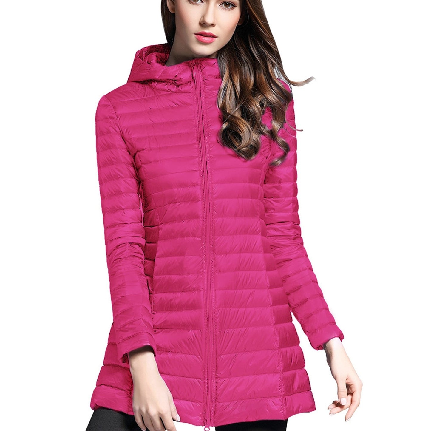 Stylish Zipper Pocket Hooded Coat - Water-Resistant, Casual, Long Sleeve, Fall & Winter Outwear for Women - Solid Color, Comfortable, Versatile, and Perfect for Daily Life