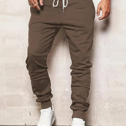 Mens Comfortable Loose Fit Joggers with Drawstring Waist - Durable Sweatpants for Casual Winter & Fall Running, Stylish Jogging - Elastic Sides Pockets for Active Outdoors