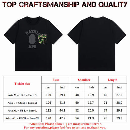 designer Mens T Shirts Top Craftsmanship mens womens Fashion tshirt Foam Print Short Sleeve Street Casual tees Cotton polo tshirts