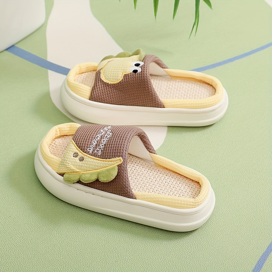 Youngsters's Dinosaur Linen Footwear - Comfortable, Non-Slip Thick Sole for All, Suitable for Indoor/Outdoor Activities