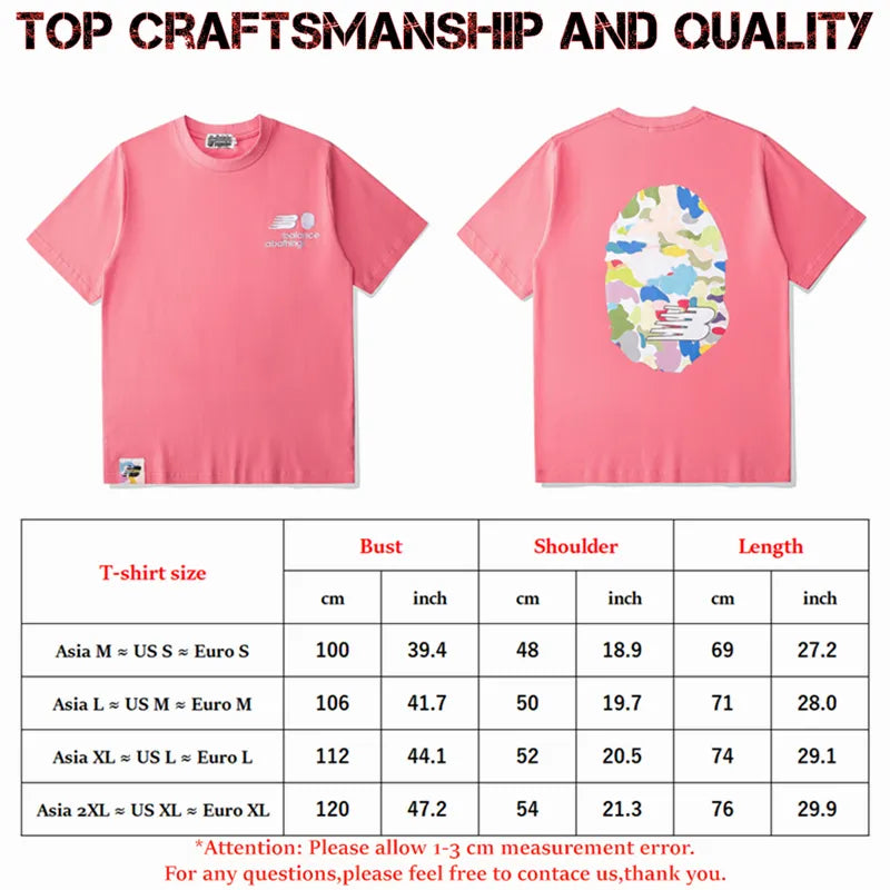 designer Mens T Shirts Top Craftsmanship mens womens Fashion tshirt Foam Print Short Sleeve Street Casual tees Cotton polo tshirts