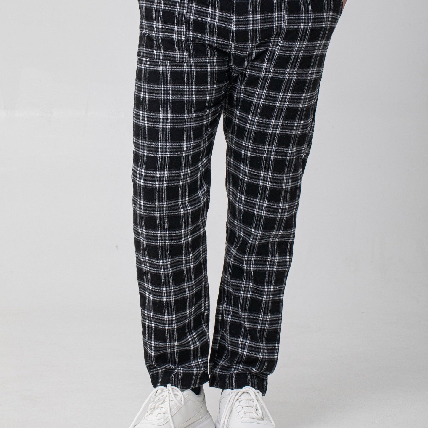 Men's Simple Style Plaid Pattern Casual Comfy Pants, Trendy Loose Stretchy Elastic Waist Home Pajamas Bottom, Suitable For Sleeping Home