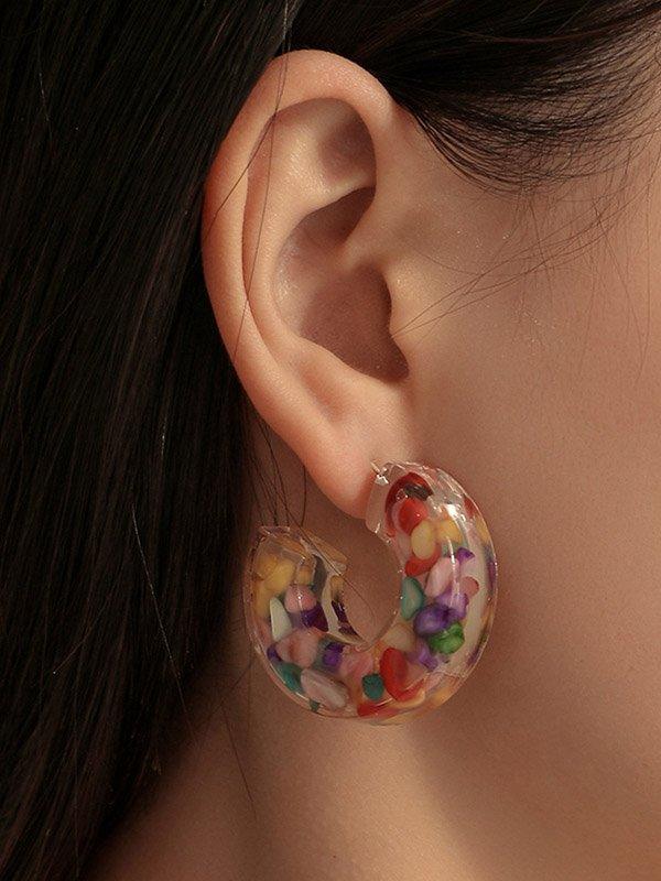 sengpan 2024 New Original Colorful Stone Resin Earrings