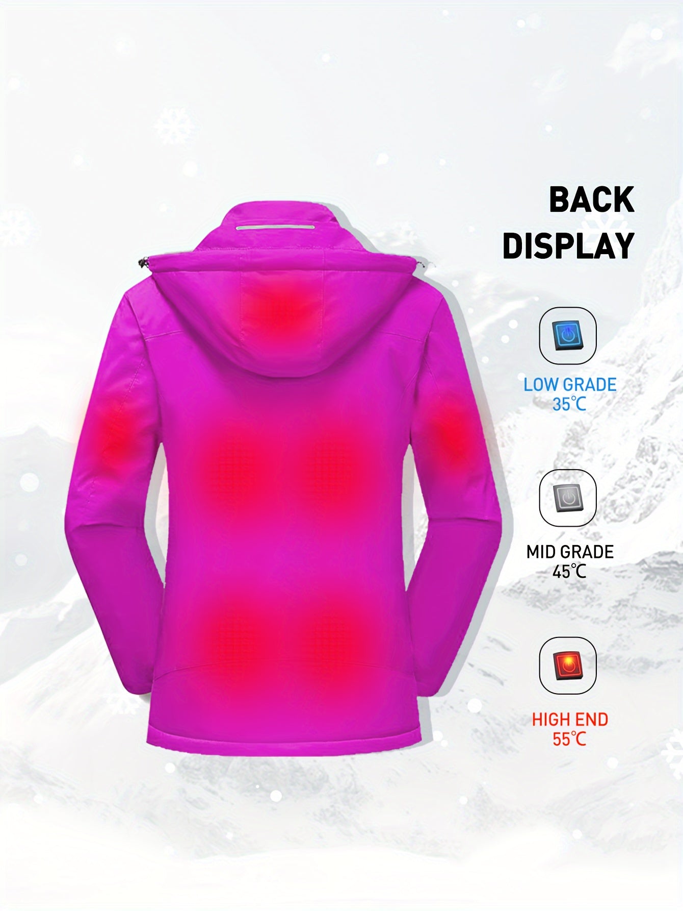 Womens Premium Waterproof Ski Jacket with Hood - Insulated Long Sleeves for Windproof Heating - Durable Outdoor Activewear for All-Weather Adventures