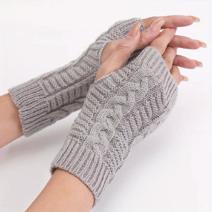 Thermal Fingerless Knit Long Gloves for Women - Soft, Warm, and Cozy Hand Warmers for Cold Winter Days - Fashionable Winter Accessories for Outdoor Activities