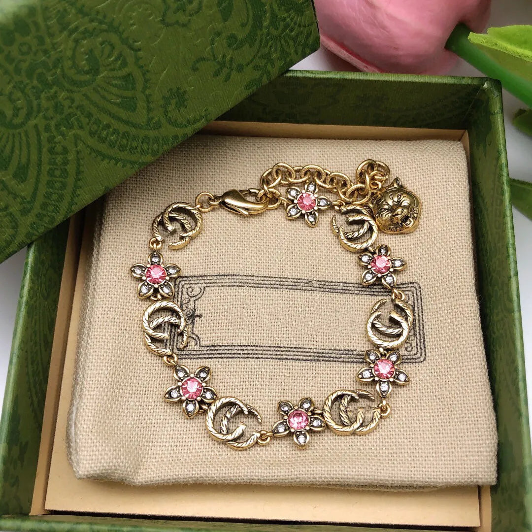 designer bracelet women jewelry heart letter bracelet designer crystal bracelets retro vintage personalize men jewelry designers gift Designer Bracelet