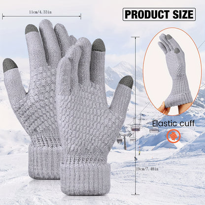 Luxurious Knit Jacquard Touchscreen Gloves - Velvety Soft, Ultra-Warm, and Coldproof - Universally Flattering Unisex Design with Innovative Split Finger Technology for Autumn Winter