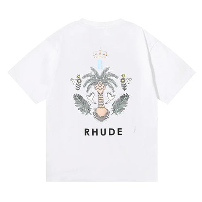 Brand Rhude T Shirts Designer Shirt Men Shorts Print White Black S M L Xl Street Cotton Fashion Youth Mens Tshirts Tshirt