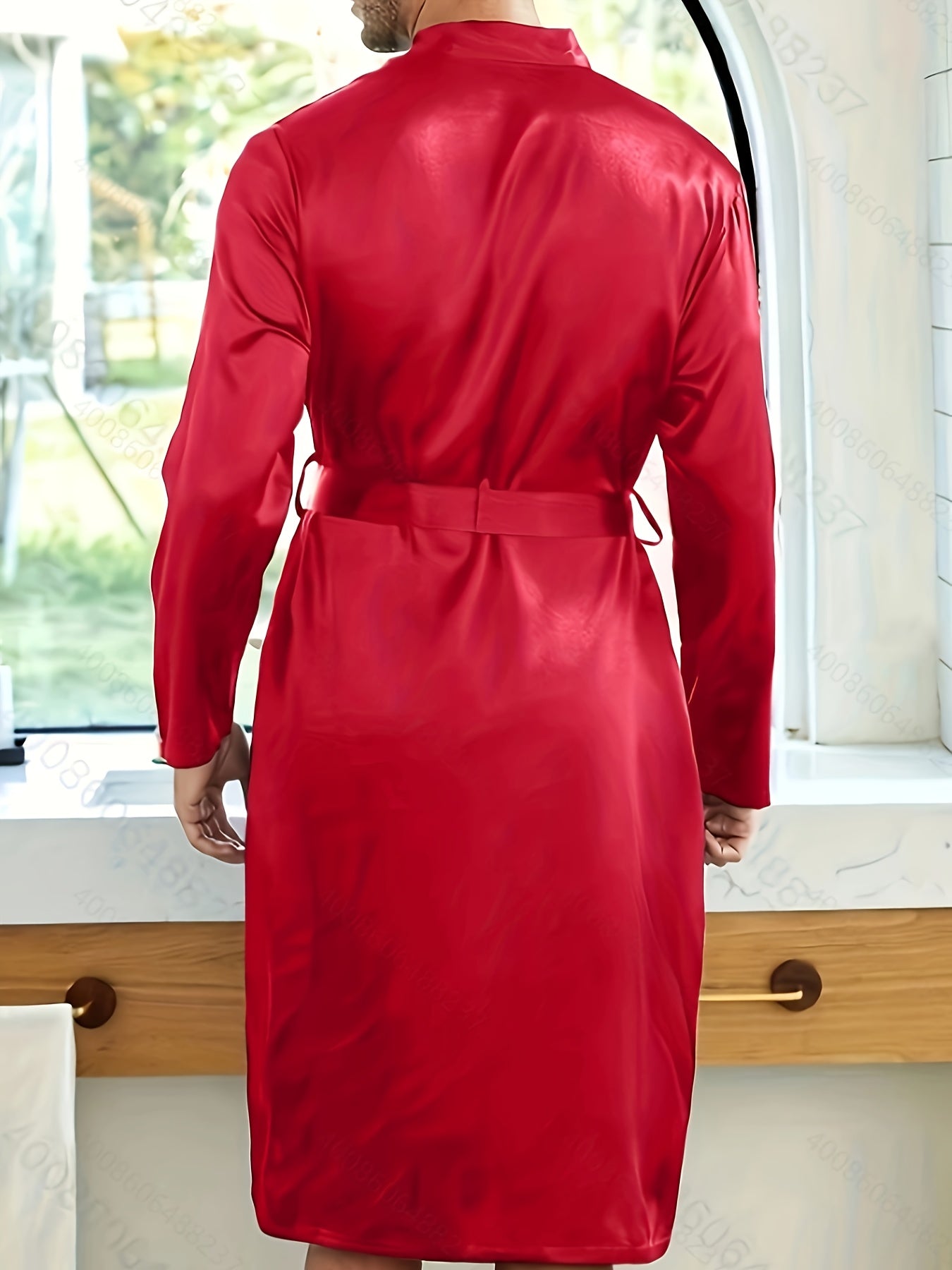 Plus-Size Lightweight V-Neck Bathrobe - Soft Polyester, Comfortable, Gentle, Simple, and Machine Washable - Perfect for All Seasons