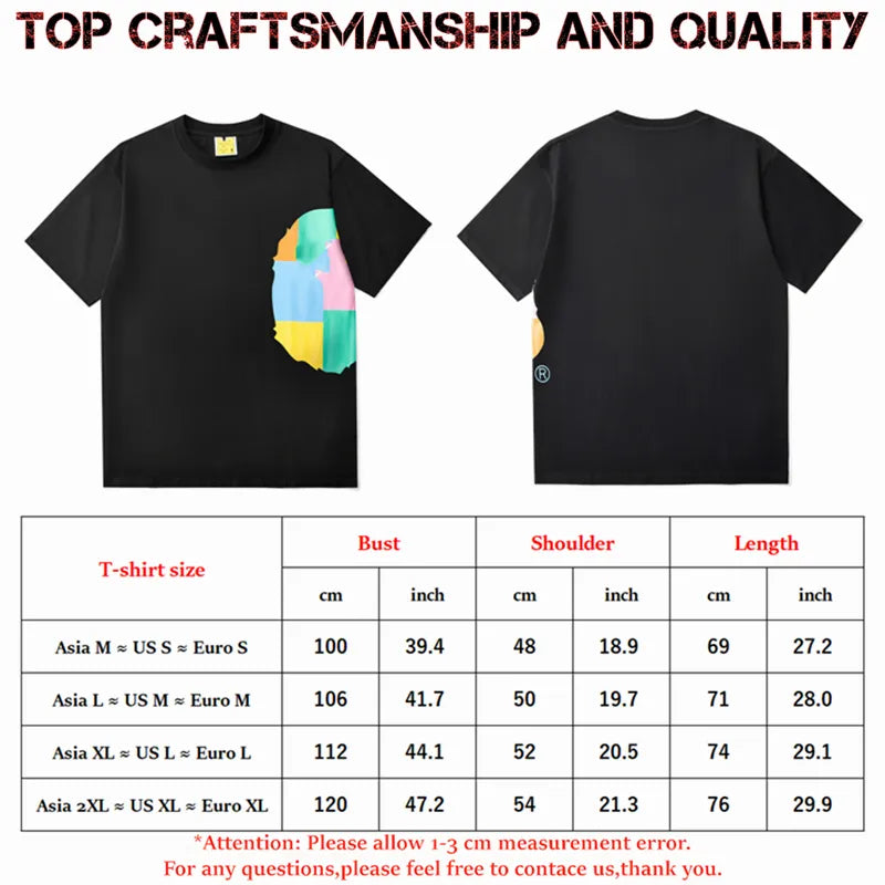 designer Mens T Shirts Top Craftsmanship mens womens Fashion tshirt Foam Print Short Sleeve Street Casual tees Cotton polo tshirts